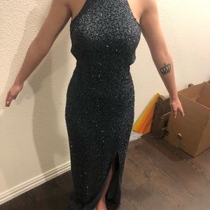 Grey/blue/silver prom dress